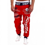 ThinkBest Men's Casual Stylish Jogger Sportwear Sweatpants Size M Color Red and Black