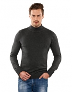 VB Sweater - Turtle-Neck, anthracite melange, XL