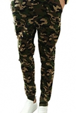 Grazing® Mens Jogging Pants Tracksuit Bottoms Training Running Trousers (M, 135 Green Camouflage)