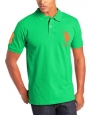 U.S. Polo Assn. Men's Solid Polo With Big Pony, Cyber Green, Medium