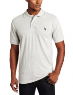 U.S. Polo Assn. Men's Solid Polo With Small Pony, Light Grey Heather, Small