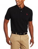 U.S. Polo Assn. Men's Solid Polo With Small Pony, Black, Large