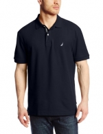 Nautica Men's Short Sleeve Solid Deck Polo Shirt, Navy, Small