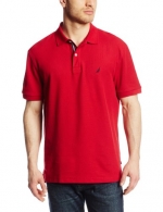 Nautica Men's Short Sleeve Solid Deck Polo Shirt, Nautica Red, Small