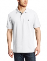 Nautica Men's Short Sleeve Solid Deck Polo Shirt, Bright White, Small