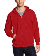 Hanes Men's Full Zip EcoSmart Fleece Hoodie, Deep Red, Small