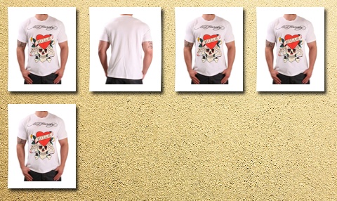 Ed Hardy christian audigier mens crew neck love kills slowly t-shirt white size l