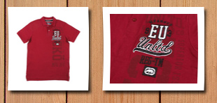 Ecko Unltd. unltd. trade mark numeral mens polo shirt (crimson red, )