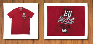Ecko Unltd. unltd. trade mark numeral mens polo shirt (crimson red, )