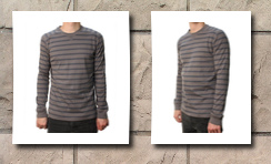 Quiksilver men's snitted pull over sweater dark gray & navy blue striped-