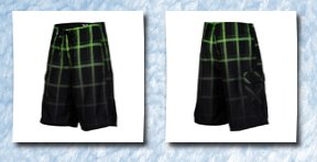 Hurley men's puerto rico blend board short, black green,