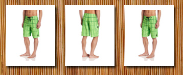 Hurley men's print blend board short, neon green,