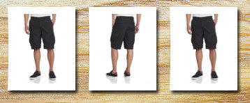 NAUTICA men's ripstop cargo short, black,