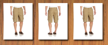 NAUTICA men's ripstop cargo short, khaki,