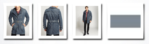 GUESS men's denim trench coat in vintage oak knoll wash, vintage oaknoll wash ()